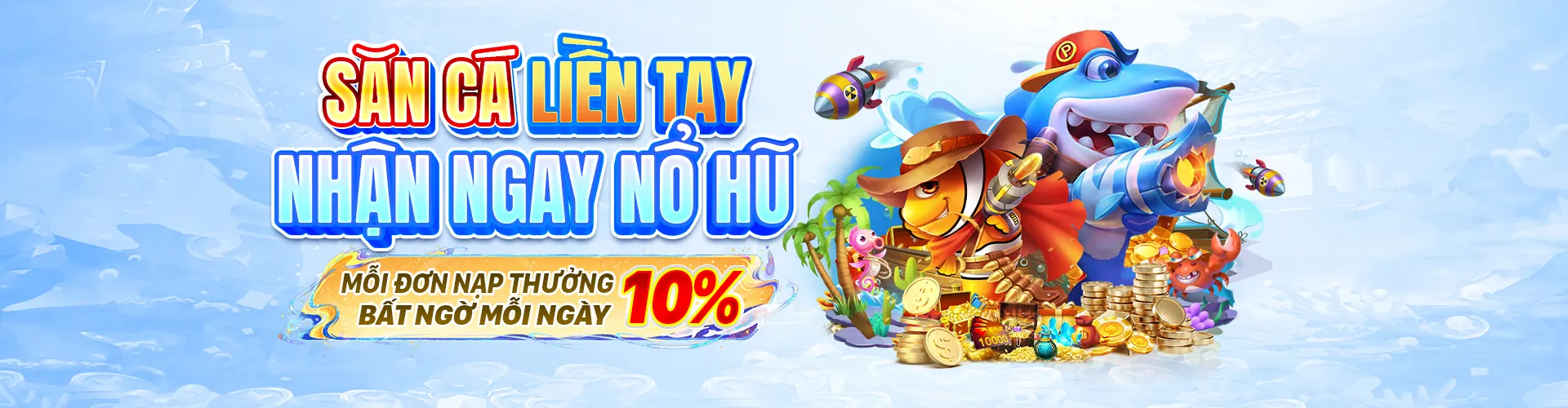 Hình ảnh chính trò chơi Bắn Cá fafa191 với đồ họa sống động và cá lớn